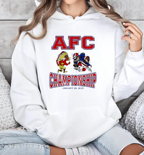 Afc Championship Kansas City Chiefs vs Buffalo Bills mascots January 25 2025 T-Shirt Unisex Hoodie