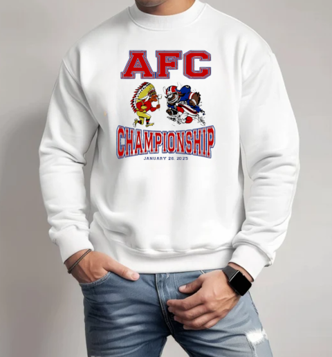 Afc Championship Kansas City Chiefs vs Buffalo Bills mascots January 25 2025 T-Shirt Unisex Sweatshirt