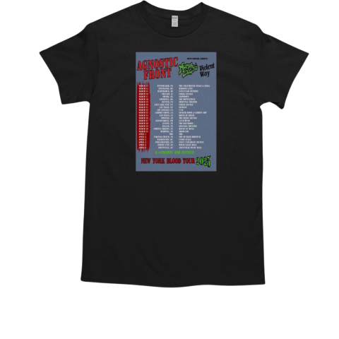 Agnostic Front New York Blood Tour 2025 T-Shirt