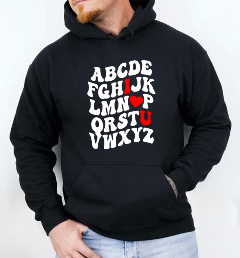 Alphabet Abc Love You Shirt Valentine's Day Heart T-Shirt Unisex Hoodie