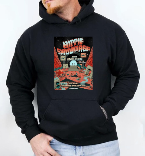 April 19 2025 Hippie Sabotage Amphitheatre Poster Red Rock T-Shirt Unisex Hoodie