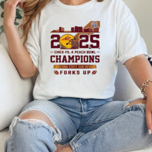 Arizona State Sun Devils Chick Fil A Peach Bowl Champions 2025 Forks Up Skyline  Classic Women's T-shirt