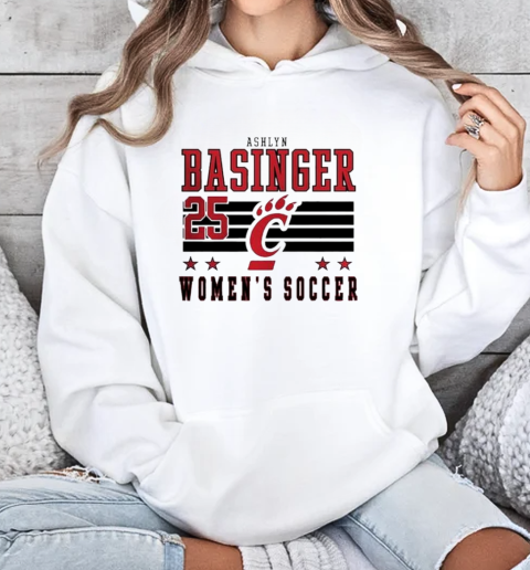 Ashlyn Basinger White Cincinnati Bearcats NIL Striped T-Shirt Unisex Hoodie