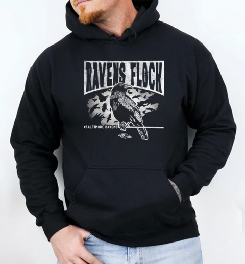 Baltimore Ravens Flock T-Shirt Unisex Hoodie