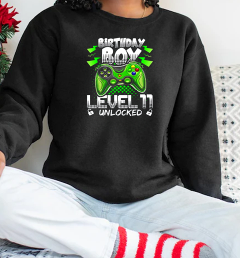 Birthday Boys Level 11 Unlocked Video Gamer Birthday T-Shirt Unisex Sweatshirt