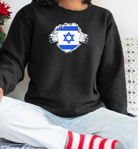 Burst through Israel ripping flag  Unisex Sweatshirt
