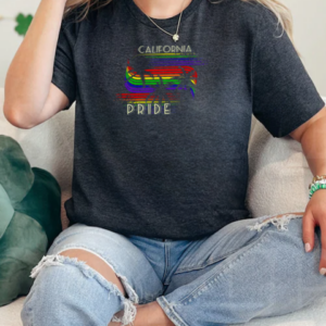 California Pride Gay Pride Lgbtq Rainbow Palm Trees T-Shirt Classic Women's T-shirt