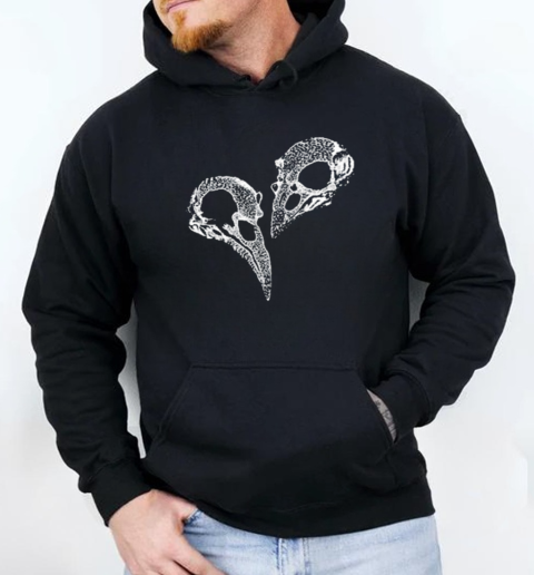 Corvid Skull Embroidered T-Shirt Unisex Hoodie