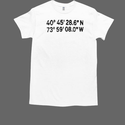 Count Dankula Wearing 40 Degrees 45 28.6 N 73 Degrees 59 08.0 W T-Shirt