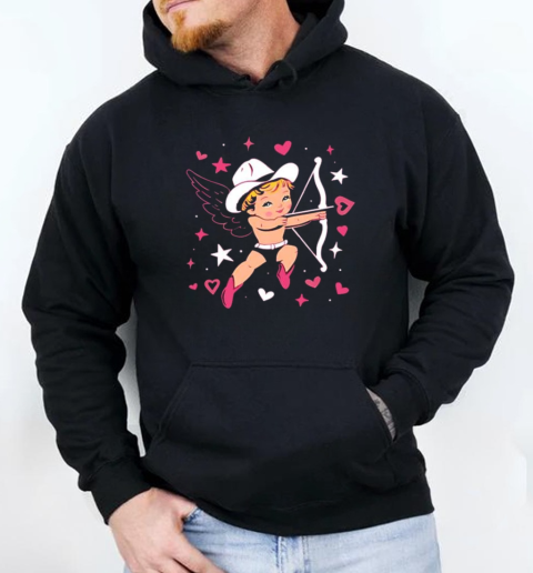 Cowboy cupid stars hearts Valentine's day T-Shirt Unisex Hoodie