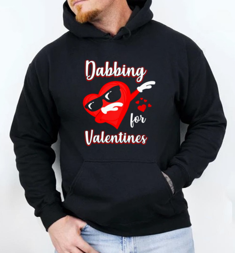 Dabbing For Valentines Day Cute Funny Heart Love  Unisex Hoodie