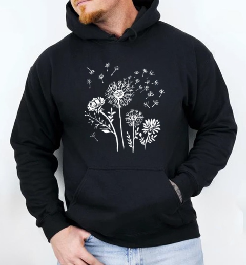 Dandelions Of Hope Nature Wildflower Boho Hippie T-Shirt Unisex Hoodie