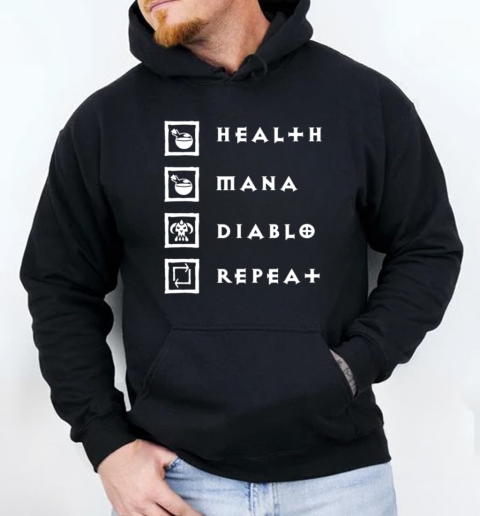 Diablo Health Mana Diablo Repeat T-Shirt Unisex Hoodie