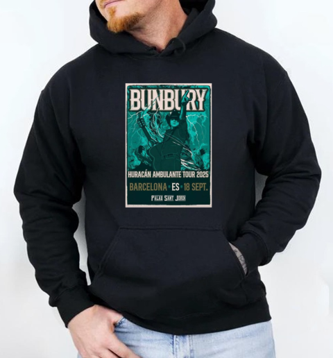 Enrique Bunbury Palau Sant Jordi in Barcelona Spain Sep 18 2025 T-Shirt Unisex Hoodie