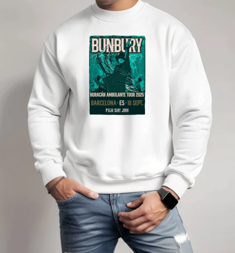 Enrique Bunbury September 18 2025 Tour Palau Sant Jordi in Barcelona Spain T-Shirt Unisex Sweatshirt