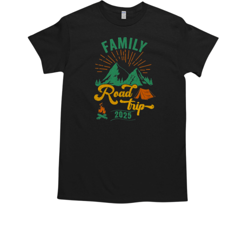 Family Road Trip 2025 Camping Crew Vacation Holiday T-Shirt