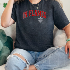 Funny In Flames Collegiate Logo Crewneck Unisex Sweater 2025 T-Shirt Classic Women's T-shirt