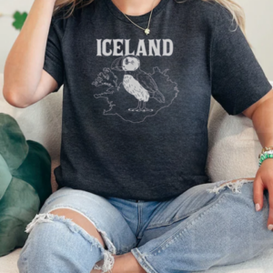 Funny Puffin Bird Iceland Map Puffins Seabirds Lovers T-Shirt Classic Women's T-shirt