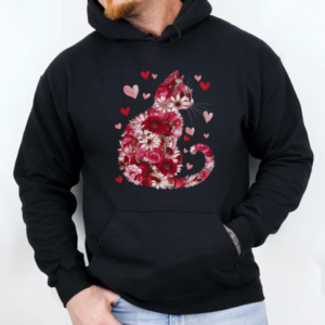 Happy Meowentine's Day Funny Girls Cat Valentines Day T-Shirt Unisex Hoodie