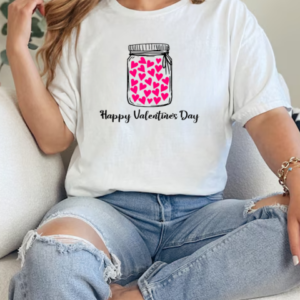 Happy Valentines Day Hearts Valentine Jar T-Shirt Classic Women's T-shirt