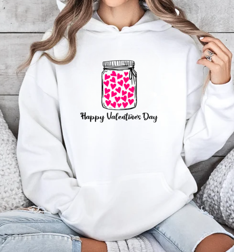 Happy Valentines Day Hearts Valentine Jar T-Shirt Unisex Hoodie