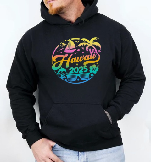 Hawaii 2025 Family Vacation Beach Matching Group T-Shirt Unisex Hoodie