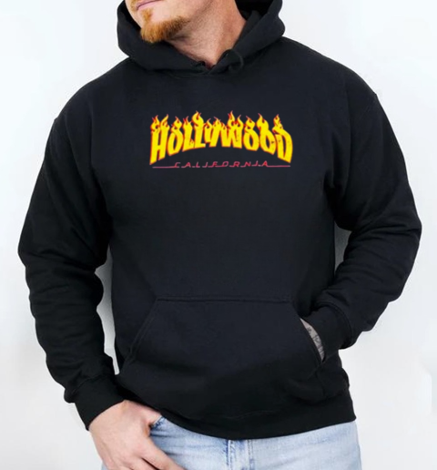 Hollywood California Flames T-Shirt Unisex Hoodie