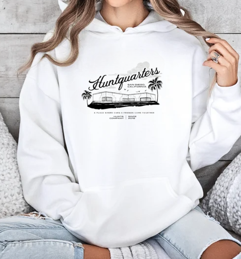 Huntquarters A Place Where Cars And Friends Come Together San Diego California T-Shirt Unisex Hoodie