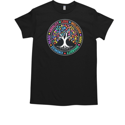 Kindness Peace Equality Love Inclusion Hope Diversity Retro T-Shirt