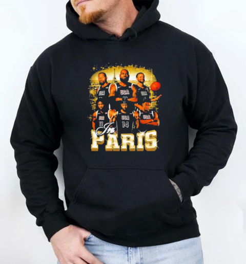 Lebron James Steph Curry Anthony Davis Team Basketball USA In Paris T-Shirt Unisex Hoodie