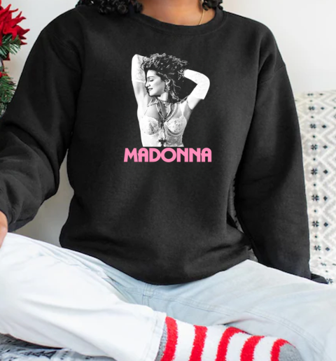 Madonna Pink Text T-Shirt Unisex Sweatshirt