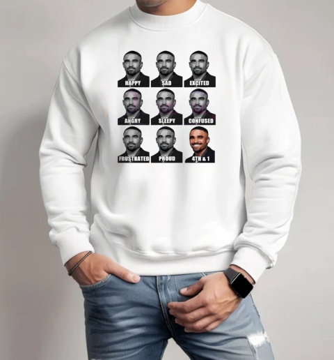 Many Faces Of Jalen Hurts Humorous Philadelphia Eagles T-Shirt Unisex Sweatshirt