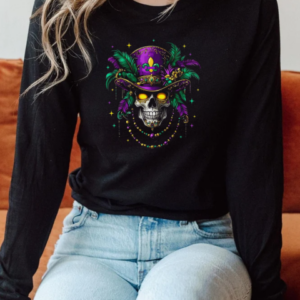 Mardi Gras Costume Sugar Skull Carnival New Orleans Trip T-Shirt Long Sleeved T-shirt 