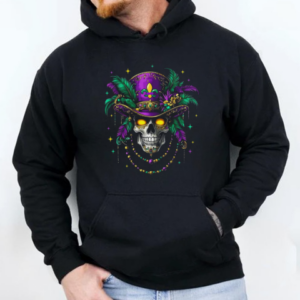 Mardi Gras Costume Sugar Skull Carnival New Orleans Trip T-Shirt Unisex Hoodie