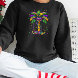Mardi Gras Palm Tree Hawaiian Tropical Party T-Shirt Unisex Sweatshirt