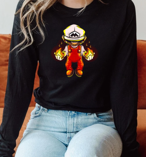 Mario Hand Fire T-Shirt Long Sleeved T-shirt