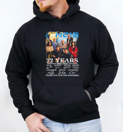 NCIS Celebrating The Memories Of 22 Years 2003 2025 Name Team Signature T-Shirt Unisex Hoodie