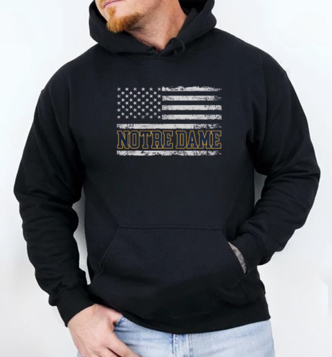 Nice Notre Dame USA Flag T-Shirt Unisex Hoodie