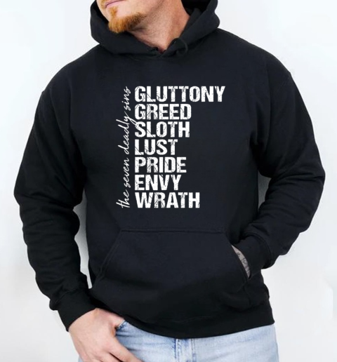 Nice Seven Deadly Sins Vintage Distressed T-Shirt Unisex Hoodie