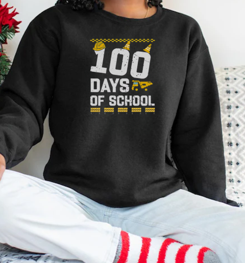 Official 100 Days Of School Construction Vehicles T-Shirt Unisex Sweatshirt