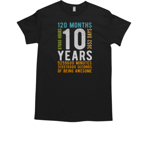 Official 120 Months 10th Birthday Vintage T-Shirt