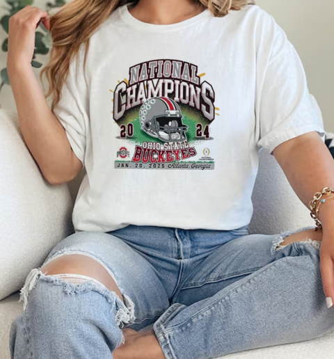 Ohio State Buckeyes CFP National Champions 2024 College Football Playoff Jan 20 2025 Atlanta Georgia Helmet T-Shirt Classic Women's T-shirt