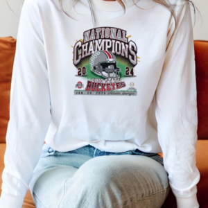 Ohio State Buckeyes CFP National Champions 2024 College Football Playoff Jan 20 2025 Atlanta Georgia Helmet T-Shirt Long Sleeved T-shirt