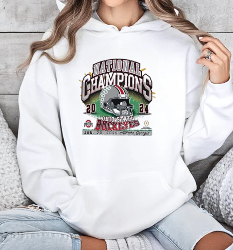 Ohio State Buckeyes CFP National Champions 2024 College Football Playoff Jan 20 2025 Atlanta Georgia Helmet T-Shirt Unisex Hoodie