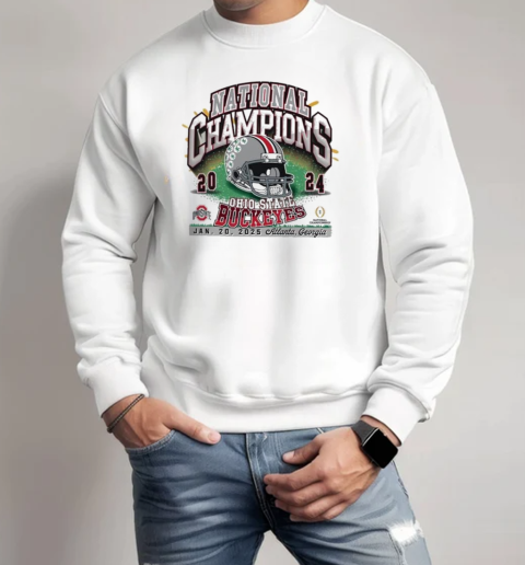 Ohio State Buckeyes CFP National Champions 2024 College Football Playoff Jan 20 2025 Atlanta Georgia Helmet T-Shirt Unisex Sweatshirt