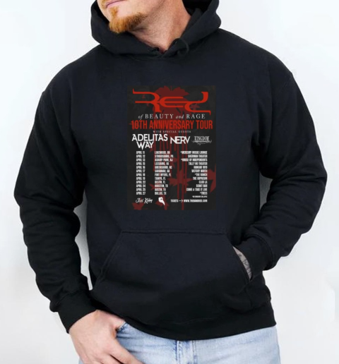Poster RED Band of BEAUTY and RAGE 10th Anniversary Tour 2025  Unisex Hoodie