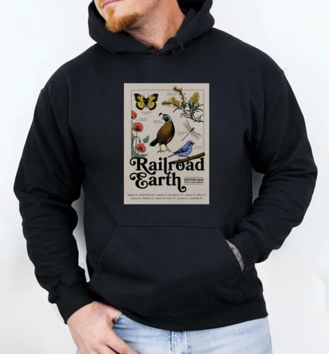 Railroad Earth West Coast Edition Winter 2025 Show T-Shirt Unisex Hoodie