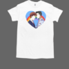 Rainbow Heart LGBT Valentine's Day Matching Couple T-Shirt Classic Men's T-shirt