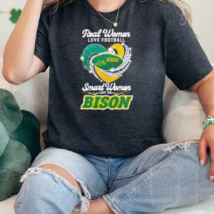 Real women love football smart women love the Bison diamond heart  Classic Women's T-shirt