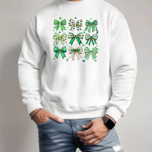 Retro Coquette St Patricks Day St Patty's Day Lucky Shamrock T-Shirt Unisex Sweatshirt